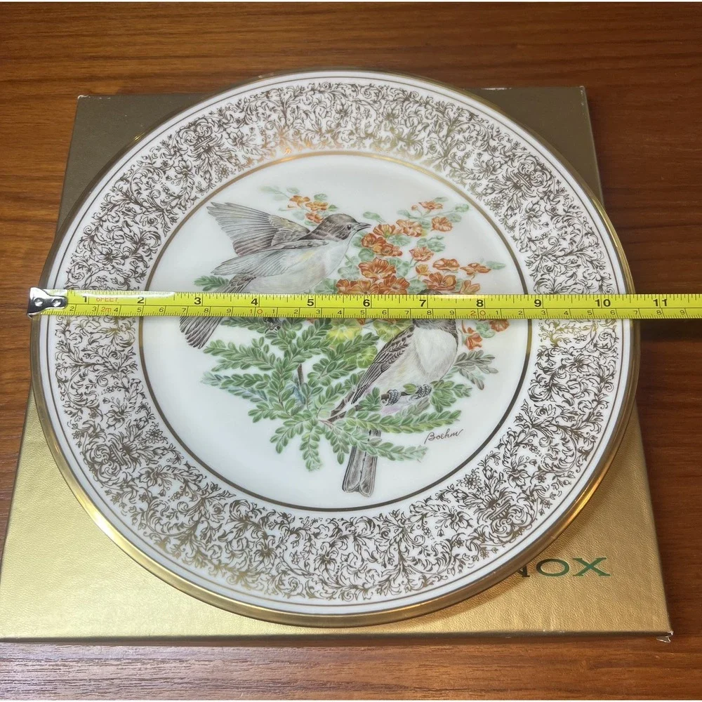 Lenox China Boehm Eastern Pheobes Bird Plate 1981 Limited Edition USA Collectors